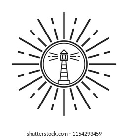 Lighthouse logo. Tower icon. Marine symbol. Vector eps 08.