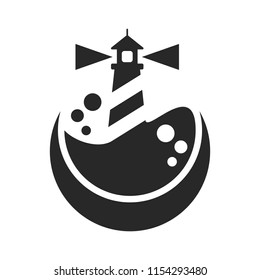 Lighthouse logo. Tower icon. Marine symbol. Vector eps 08.