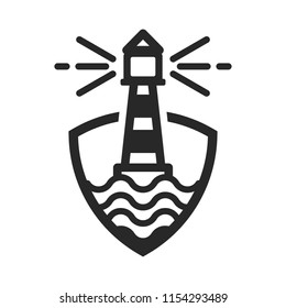 Lighthouse logo. Tower icon. Marine symbol. Vector eps 08.