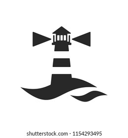 Lighthouse logo. Tower icon. Marine symbol. Vector eps 08.