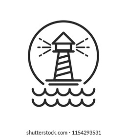 Lighthouse logo. Tower icon. Marine symbol. Vector eps 08.