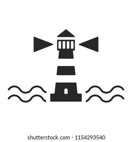 Lighthouse logo. Tower icon. Marine symbol. Vector eps 08.