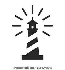 Lighthouse logo. Tower icon. Marine symbol. Vector eps 08.