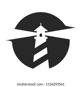 Lighthouse logo. Tower icon. Marine symbol. Vector eps 08.