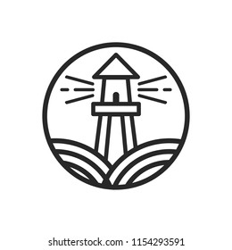 Lighthouse logo. Tower icon. Marine symbol. Vector eps 08.