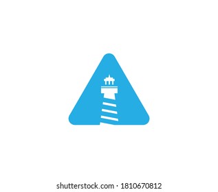Lighthouse logo triangle vector icon 