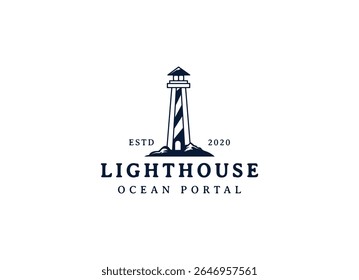 lighthouse logo vector design template. Premium lighthouse logo design template