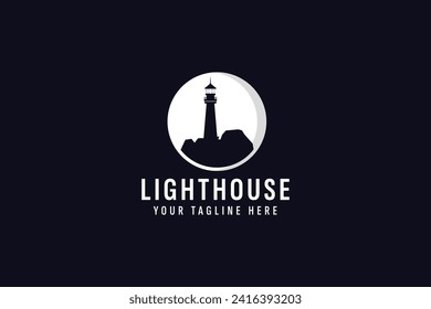 ilustración de icono del vector del logotipo de faro
