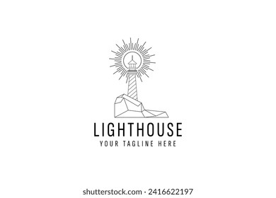 lighthouse logo vector icon illustration