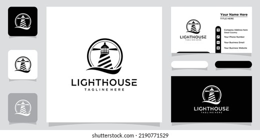 Lighthouse Logo Vector Icon Template. Modern Creative Logo Design Element.