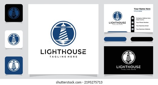 Lighthouse Logo Vector Icon Template. Modern Creative Logo Design Element.