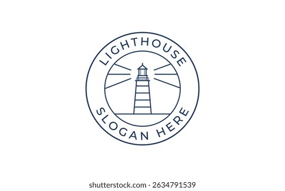 lighthouse logo vector illustration badge design