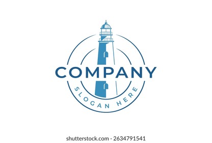 lighthouse logo vector illustration badge design