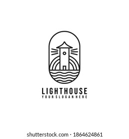 Logo des Leuchtturms, Vektorgrafik-Design, kreatives Logo