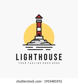 Lighthouse logo vector illustration design