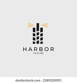 lighthouse logo vector illustration design