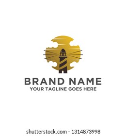 Lighthouse Logo , vector illustration, emblem design on a white background. Suitable for your design need, logo, illustration, animation, etc.