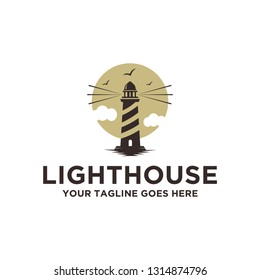 Lighthouse Logo , vector illustration, emblem design on a white background. Suitable for your design need, logo, illustration, animation, etc.