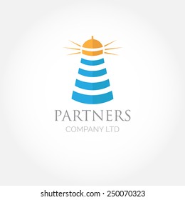 Lighthouse logo  - Vector Illustration, Graphic Design Editable For Your Design. Business Logo