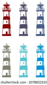 Lighthouse Logo Vector Illustration. Lighthouse Searchlight Beacon Tower Isolated On A White Background
