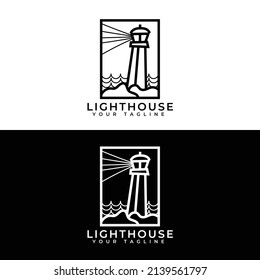 Lighthouse logo vector illustration. suitable for your company