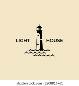 lighthouse logo vector illustration template design