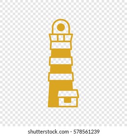 Lighthouse logo. Vintage monochrome style. Vector. Flat style yellow icon on white.