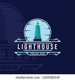 lighthouse logo vintage vector illustration template icon graphic design