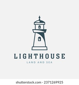 lighthouse logo vintage vector illustration template design, beacon icon design