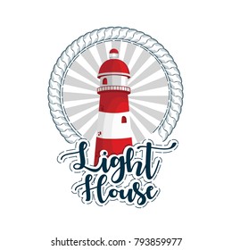 lighthouse  logo vintage vector illustration isolated on white, eps 10 vector