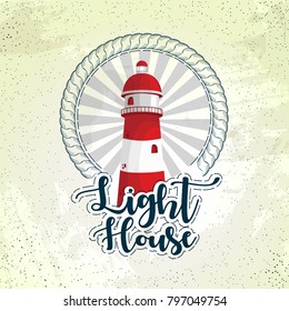 lighthouse  logo vintage vector illustration, eps 10 vector