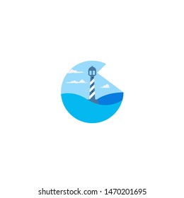 Lighthouse logotype, icon, vector illustration