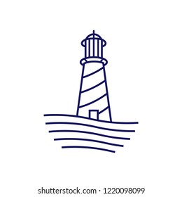 lighthouse logotype, illustration, line art