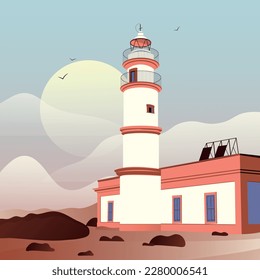 Lighthouse of the Mallorcan town of Ses Salines