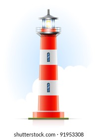 lighthouse marine signal vector illustration