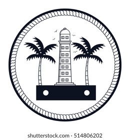lighthouse maritime frame icon