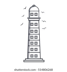 lighthouse maritime frame icon