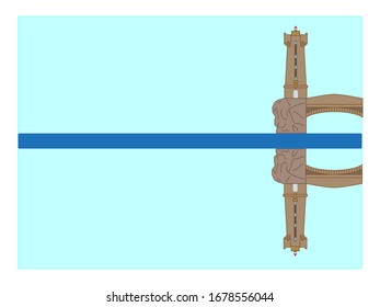 Lighthouse of mean ruz in france vector