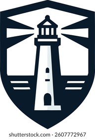 Lighthouse Mercusuar Vector Logo Template Style 3
