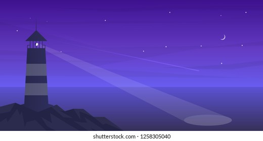 Lighthouse. Minimalist vector landscape