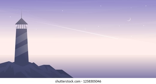 Lighthouse. Minimalist vector landscape