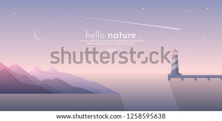 Lighthouse. Minimalist vector landscape