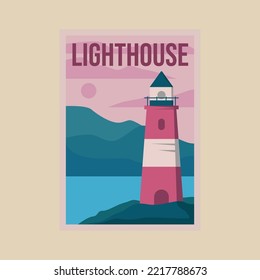 Lighthouse minimalistic print poster collection design