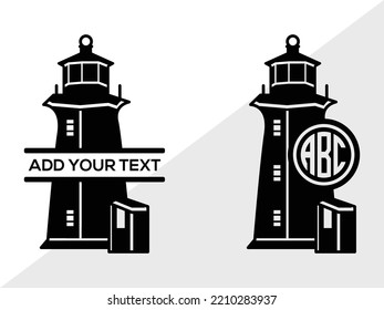Lighthouse Monogram SVG Printable Vector Illustration svg