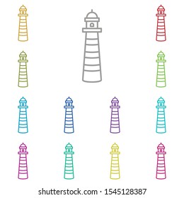 Lighthouse multi color icon. Simple thin line, outline vector of summer icons for ui and ux, website or mobile application