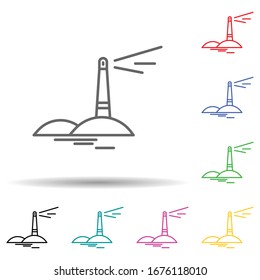 Lighthouse multi color set icon. Simple thin line, outline vector of landspace icons for ui and ux, website or mobile application