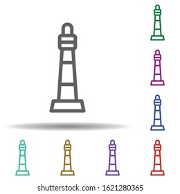 Lighthouse in multi color style icon. Simple thin line, outline vector of seaside icons for ui and ux, website or mobile application