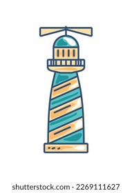 lighthouse nautical icon isolated design