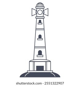 lighthouse nautical icon isolated design