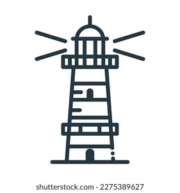 diseño de icono de faro náutico aislado